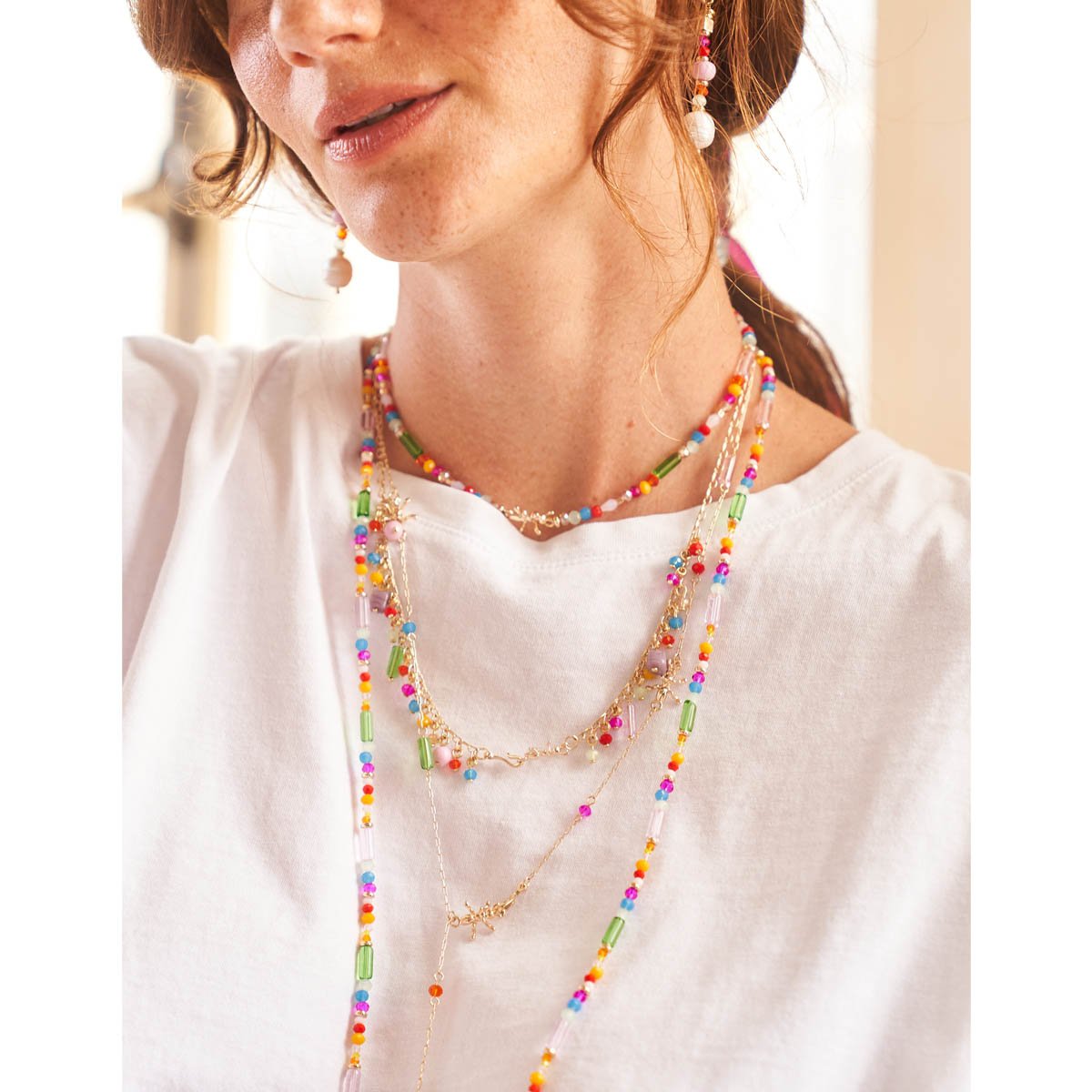 Colar Jelly Choker [S.Ant.E] Vidros Coloridos Banhado a Ouro 18k - Semijoia Multicores 3