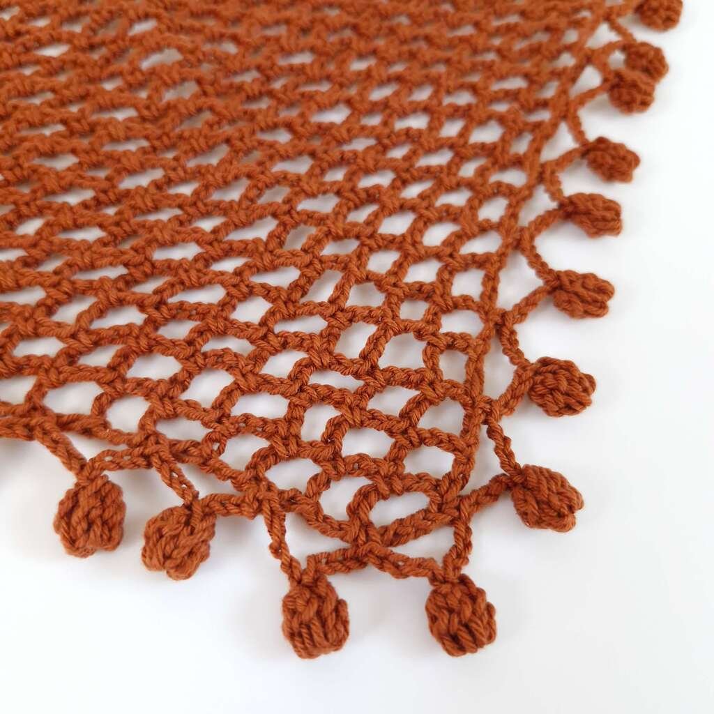 Bandana de Crochê Redinha Terracota Marrom 4