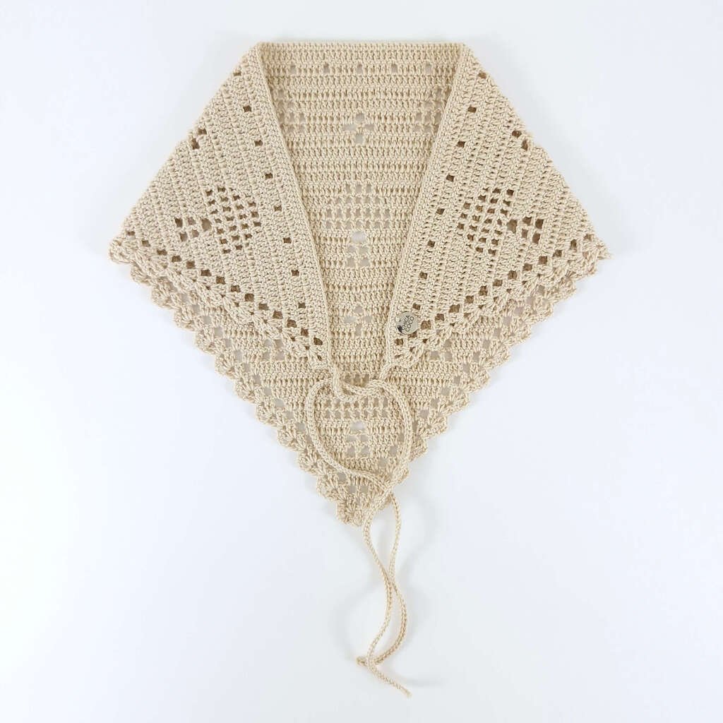 Bandana de Crochê Cogumelo Porcelana