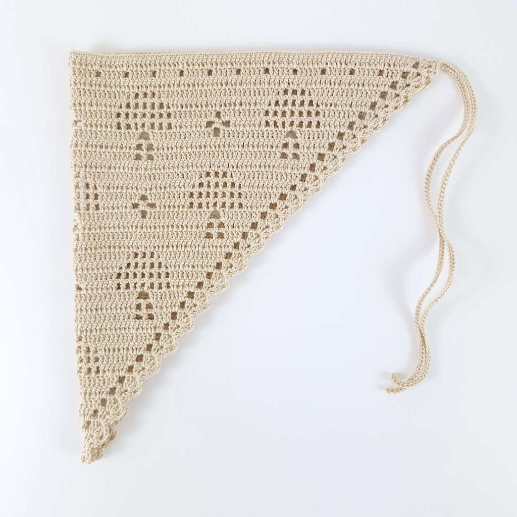 Bandana de Crochê Cogumelo Porcelana Bege 3