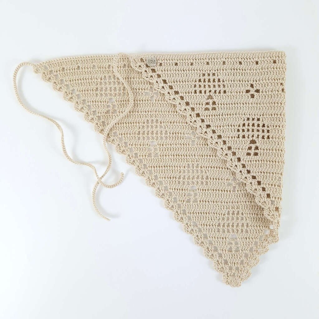 Bandana de Crochê Cogumelo Porcelana Bege 4