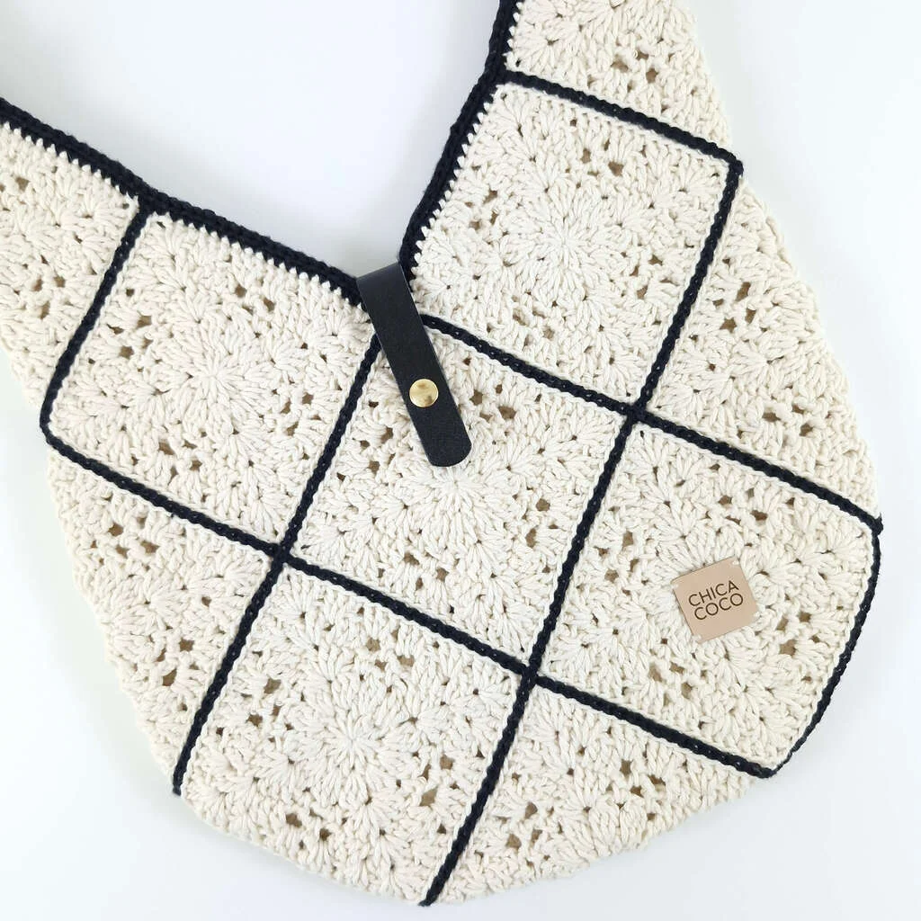 Bolsa Charlotte Off White com Preto Branco 2