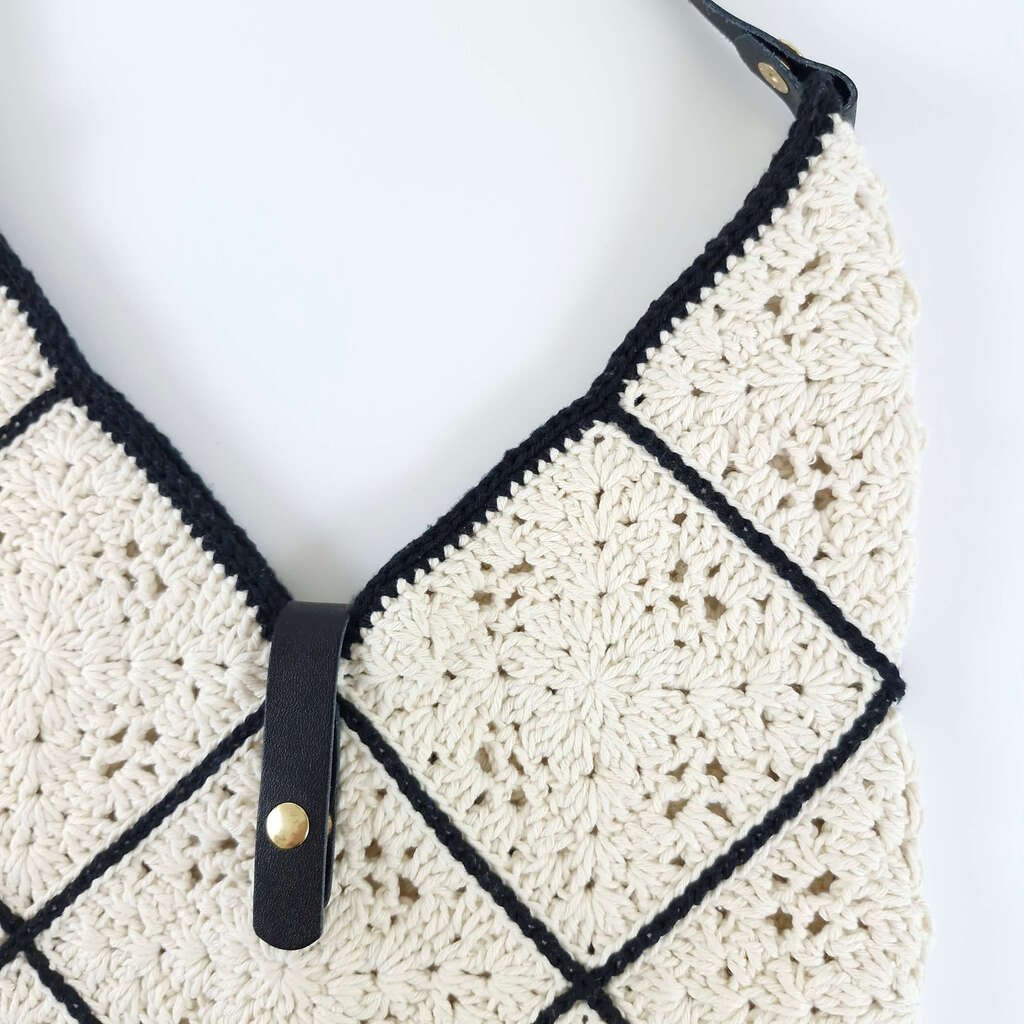 Bolsa Charlotte Off White com Preto Branco 3