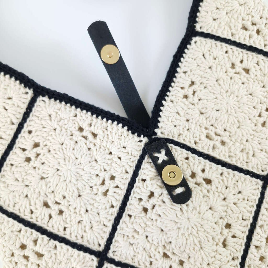Bolsa Charlotte Off White com Preto Branco 4
