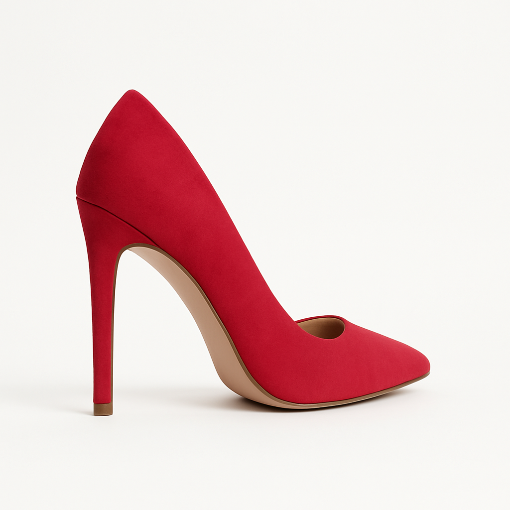 Sapato Scarpin Queops Camurca Vermelho Salto Fino Vermelho 2