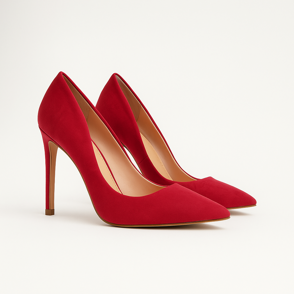 Sapato Scarpin Queops Camurca Vermelho Salto Fino Vermelho 3