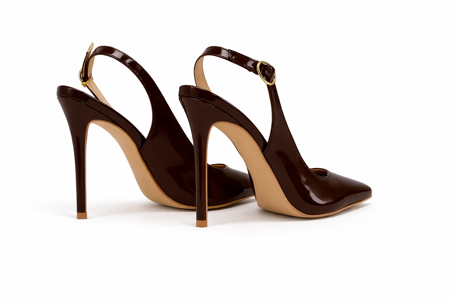 Scarpin Aisha Verniz Cafe Queops Marrom 2