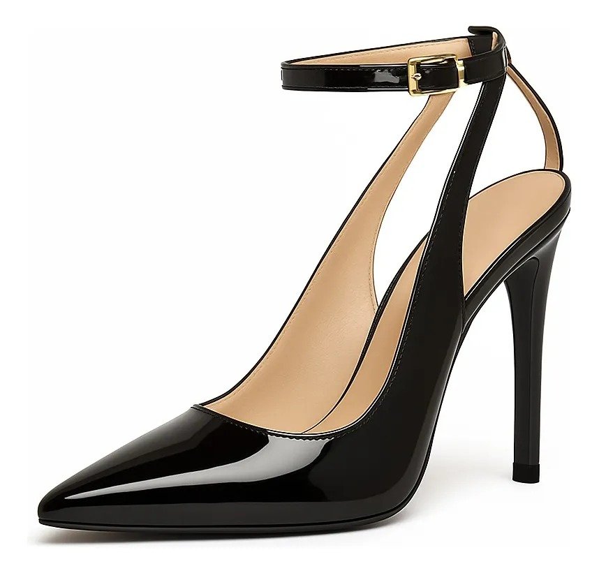 Scarpin Lolla Preto Verniz Queops Preto 2