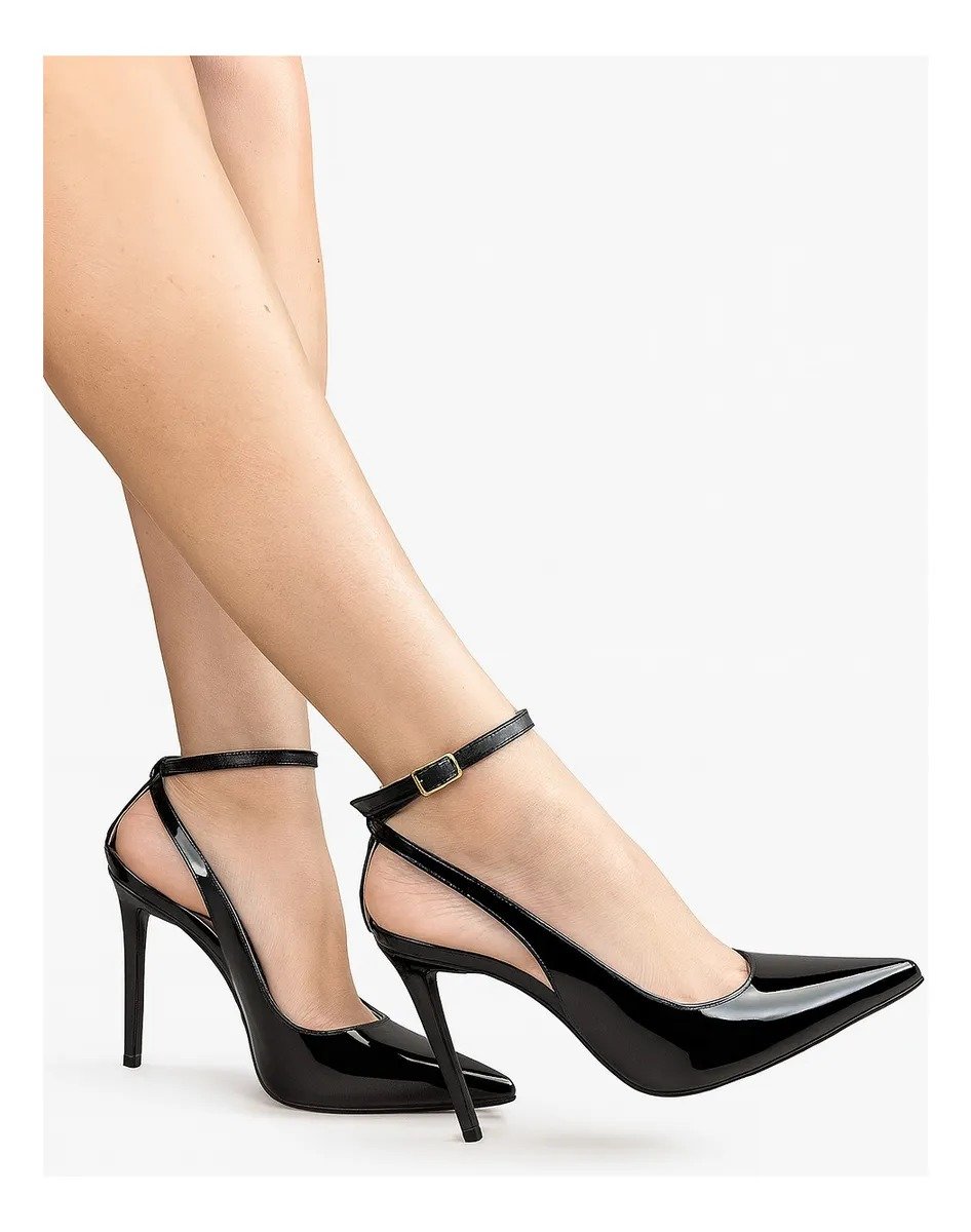 Scarpin Lolla Preto Verniz Queops Preto 4