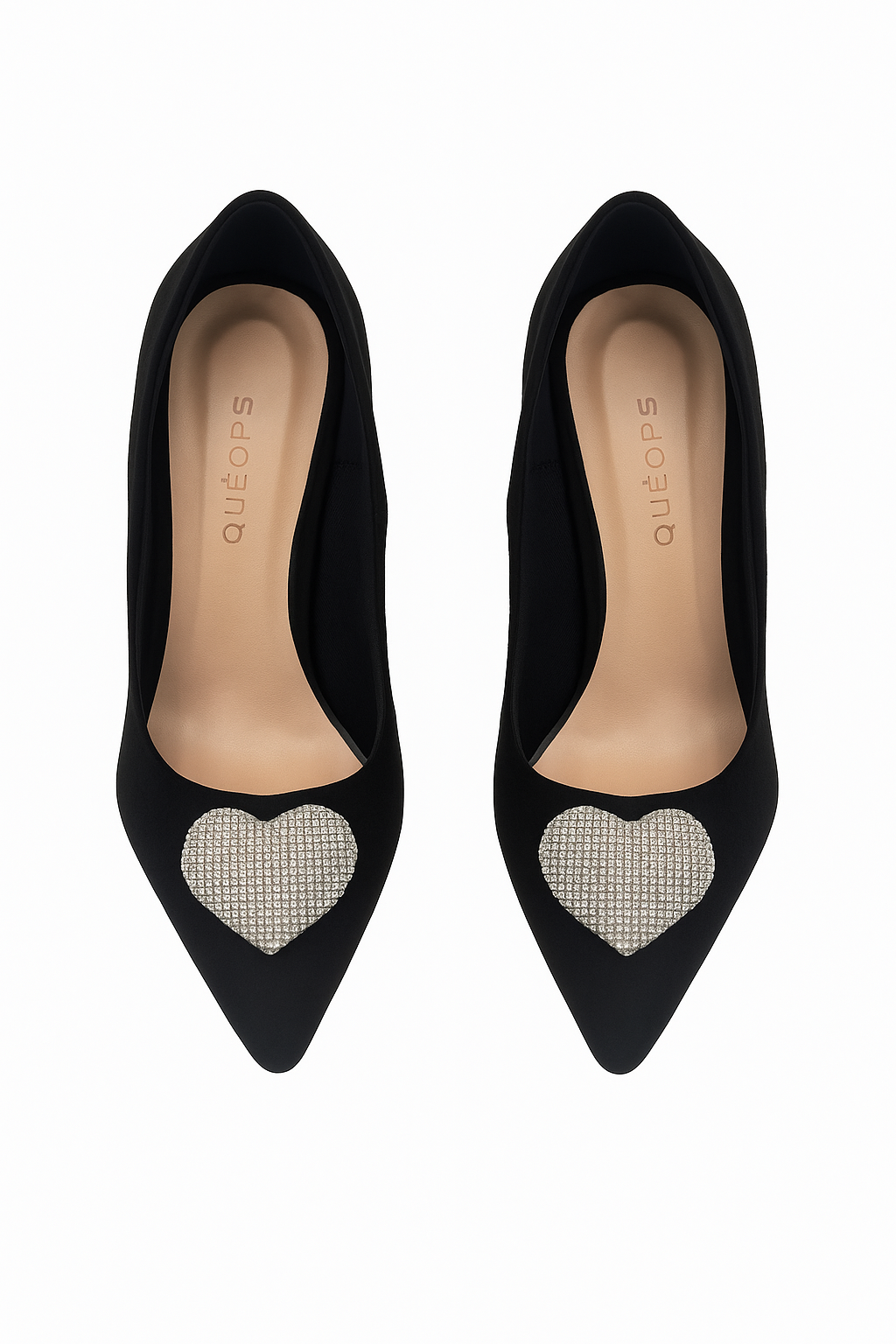 Scarpin Camurca Heart Preto Queops Preto 2
