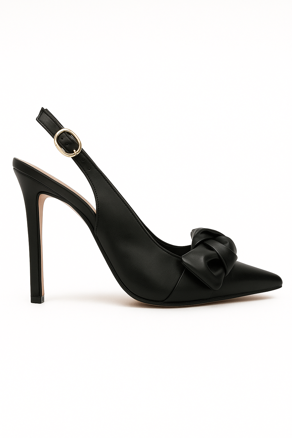 Scarpin Slingback Preto Salto Alto Anne