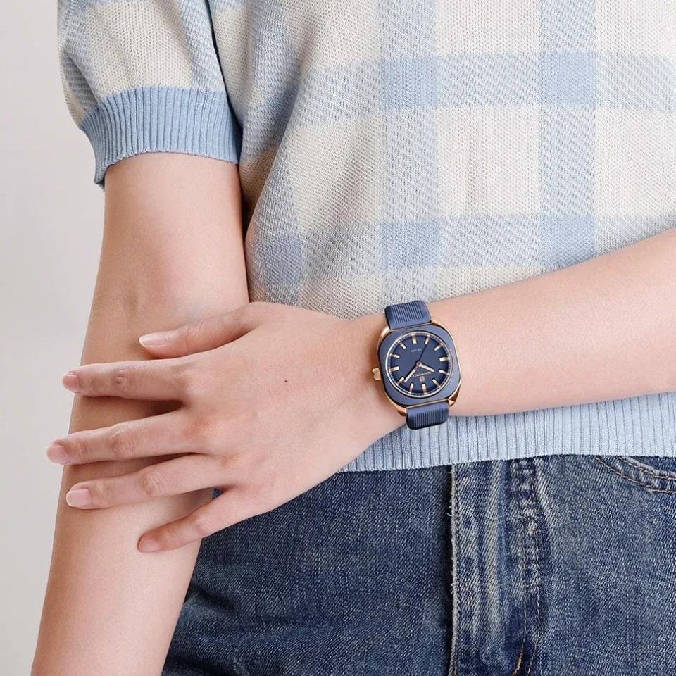 Novo Relogio de Pulso Feminino de Luxo NAVIFORCE 5061 Azul 4