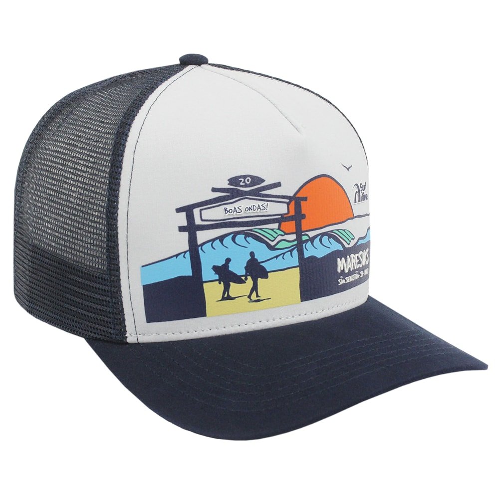 Boné Surf Alive Maresias Trucker Azul Branco/Azul 3