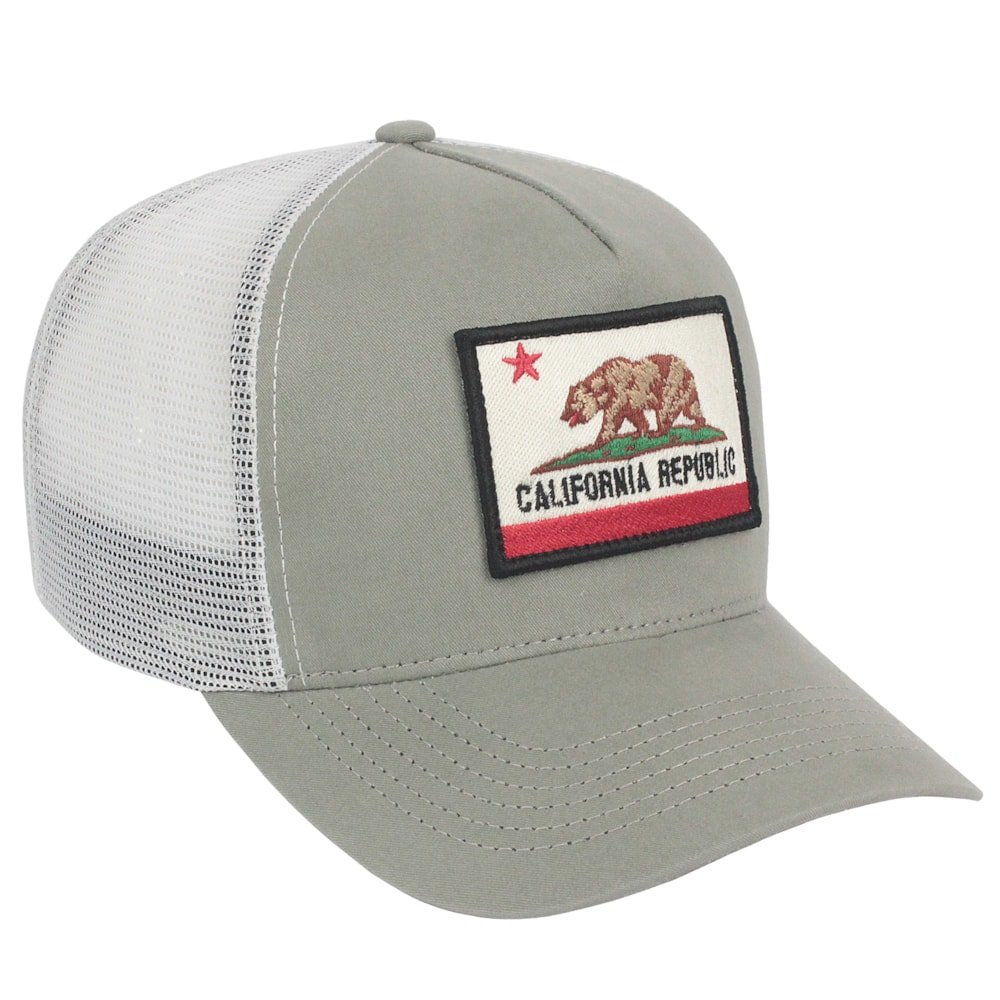 Boné Surf Alive Trucker California Republic Patch Cinza Cinza 3