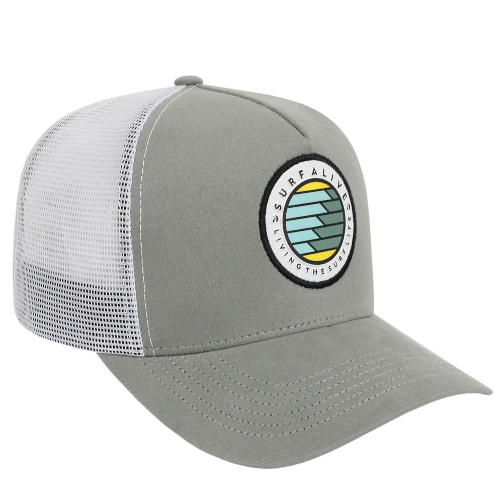 Boné Surf Alive Trucker Waves Cinza Cinza 3