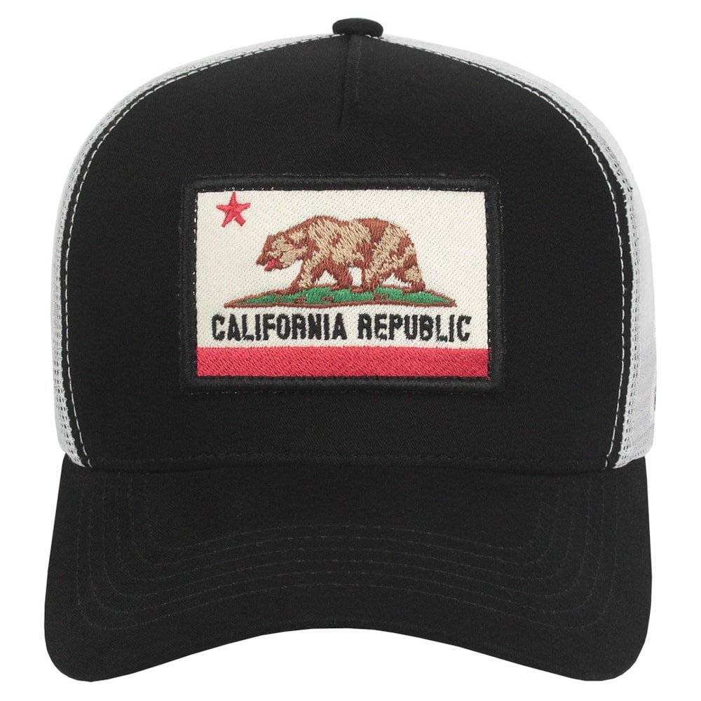 Boné Surf Alive Trucker California Republic Patch Preto Preto 2