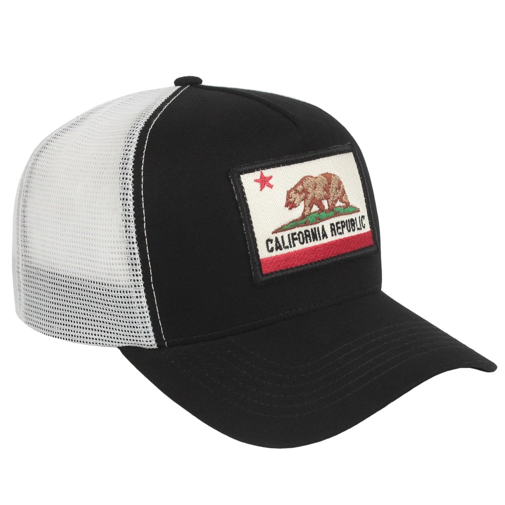 Boné Surf Alive Trucker California Republic Patch Preto Preto 3