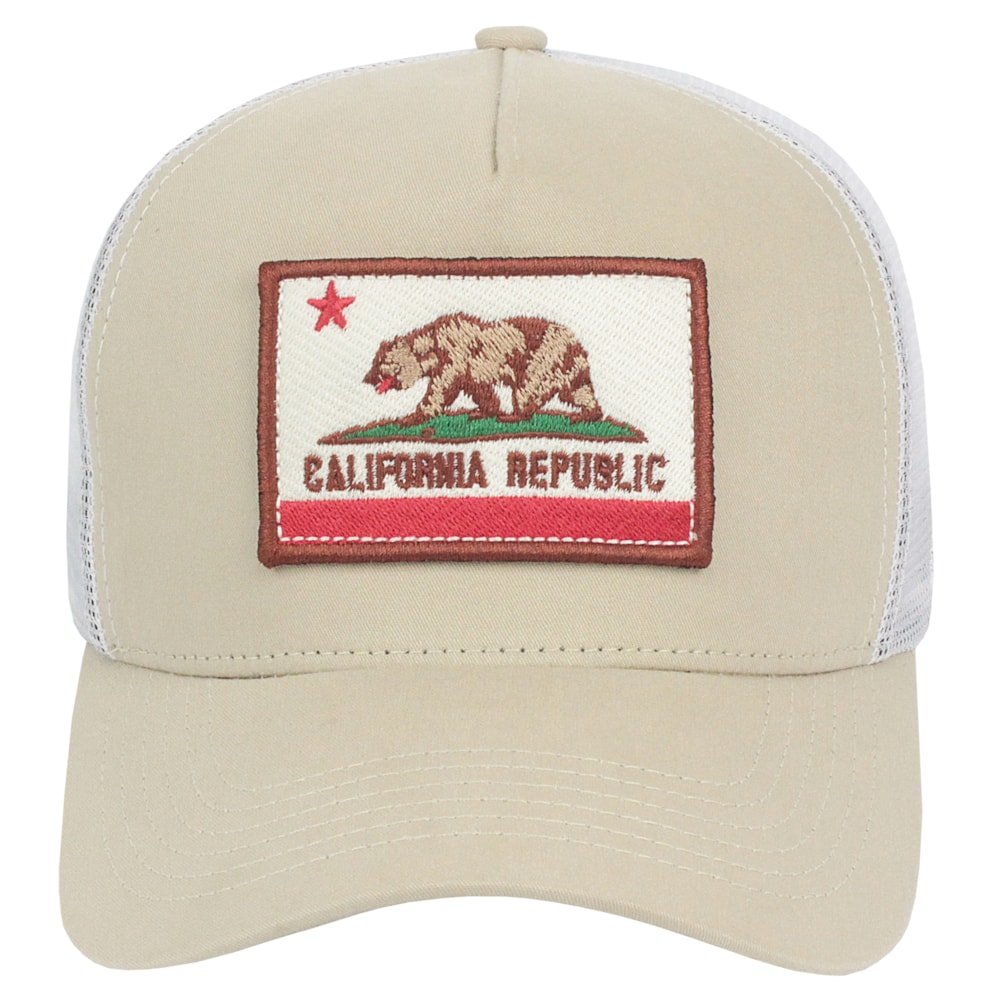 Boné Surf Alive Trucker California Republic Patch Bege Bege 2