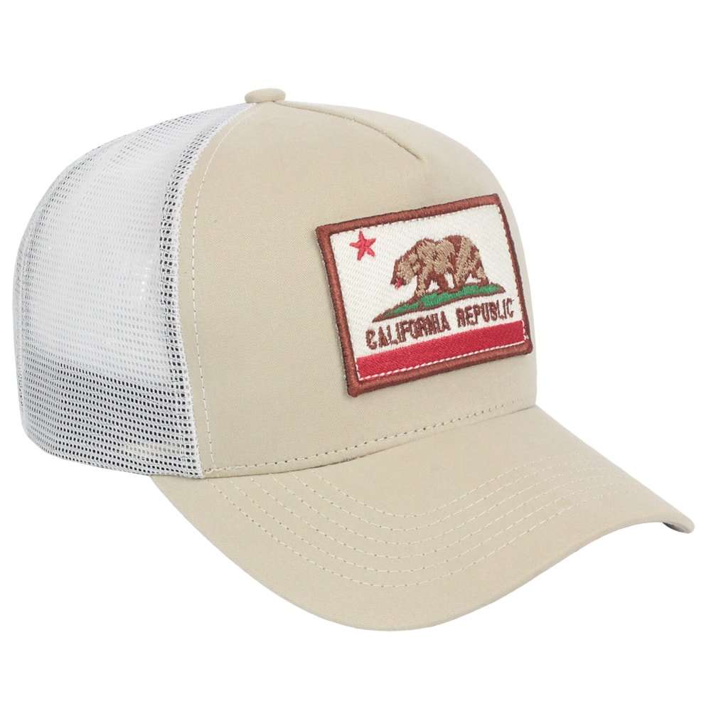 Boné Surf Alive Trucker California Republic Patch Bege Bege 3