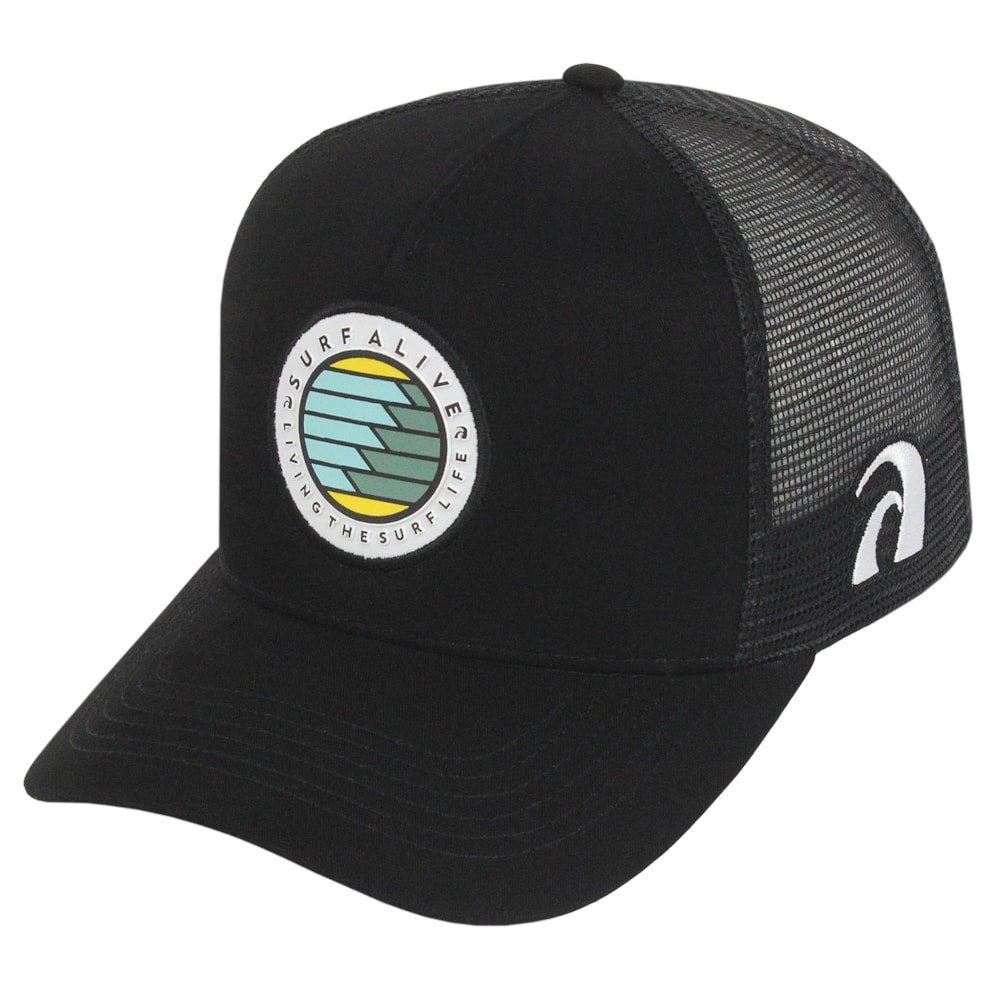 Boné Surf Alive Trucker Waves Preto