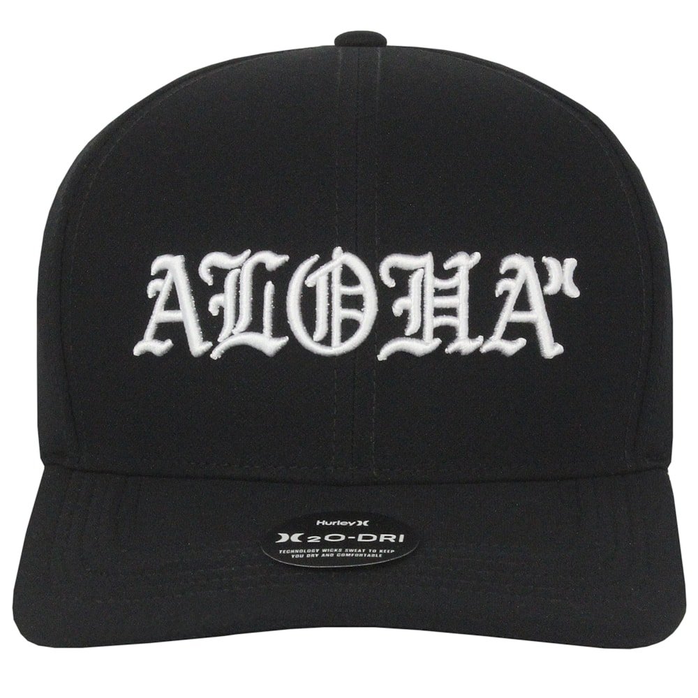 Boné Hurley Flat Aloha Preto Importado Preto 2