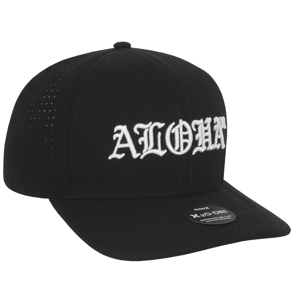 Boné Hurley Flat Aloha Preto Importado Preto 3
