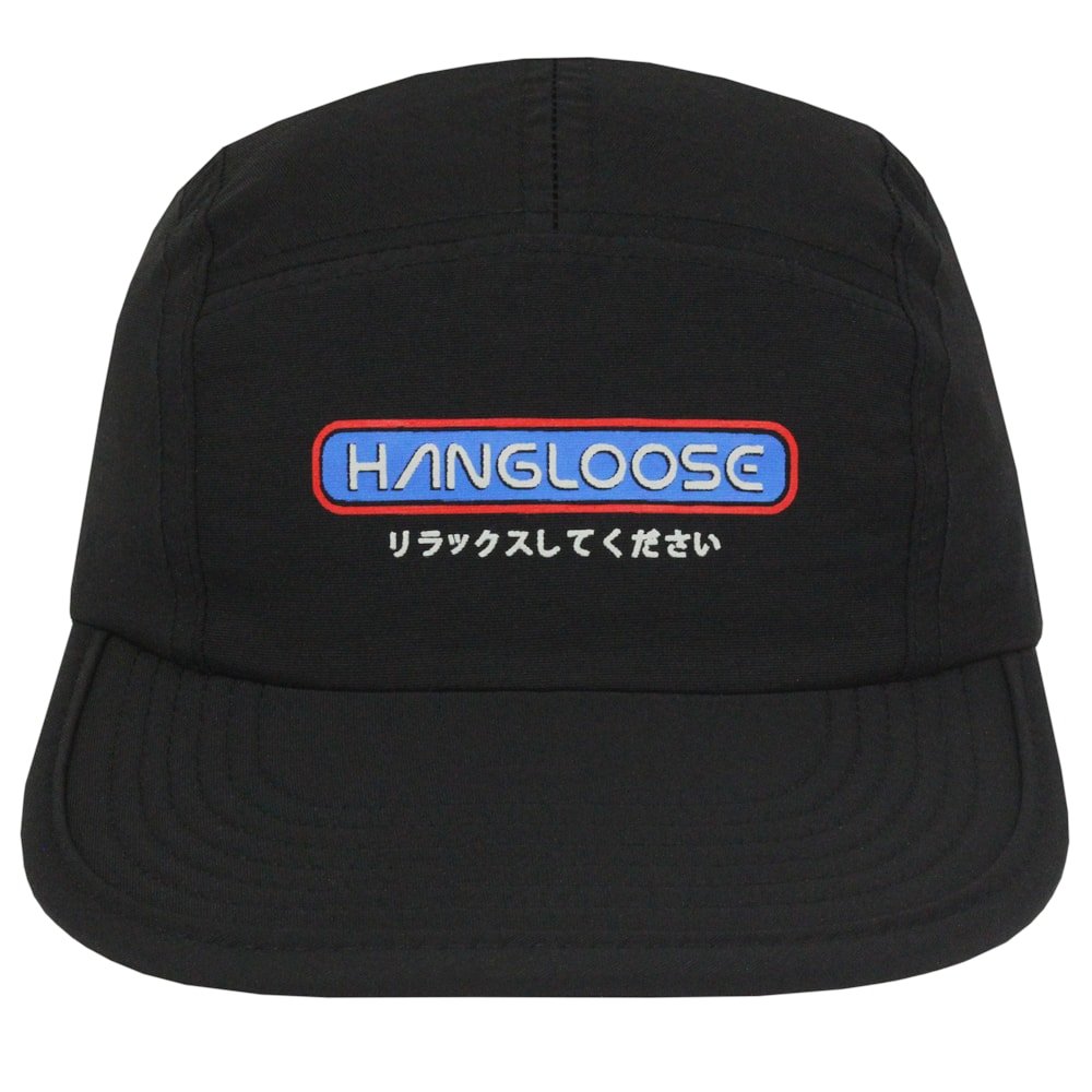 Boné Hang Loose Five Panel Kanji Black Preto 2