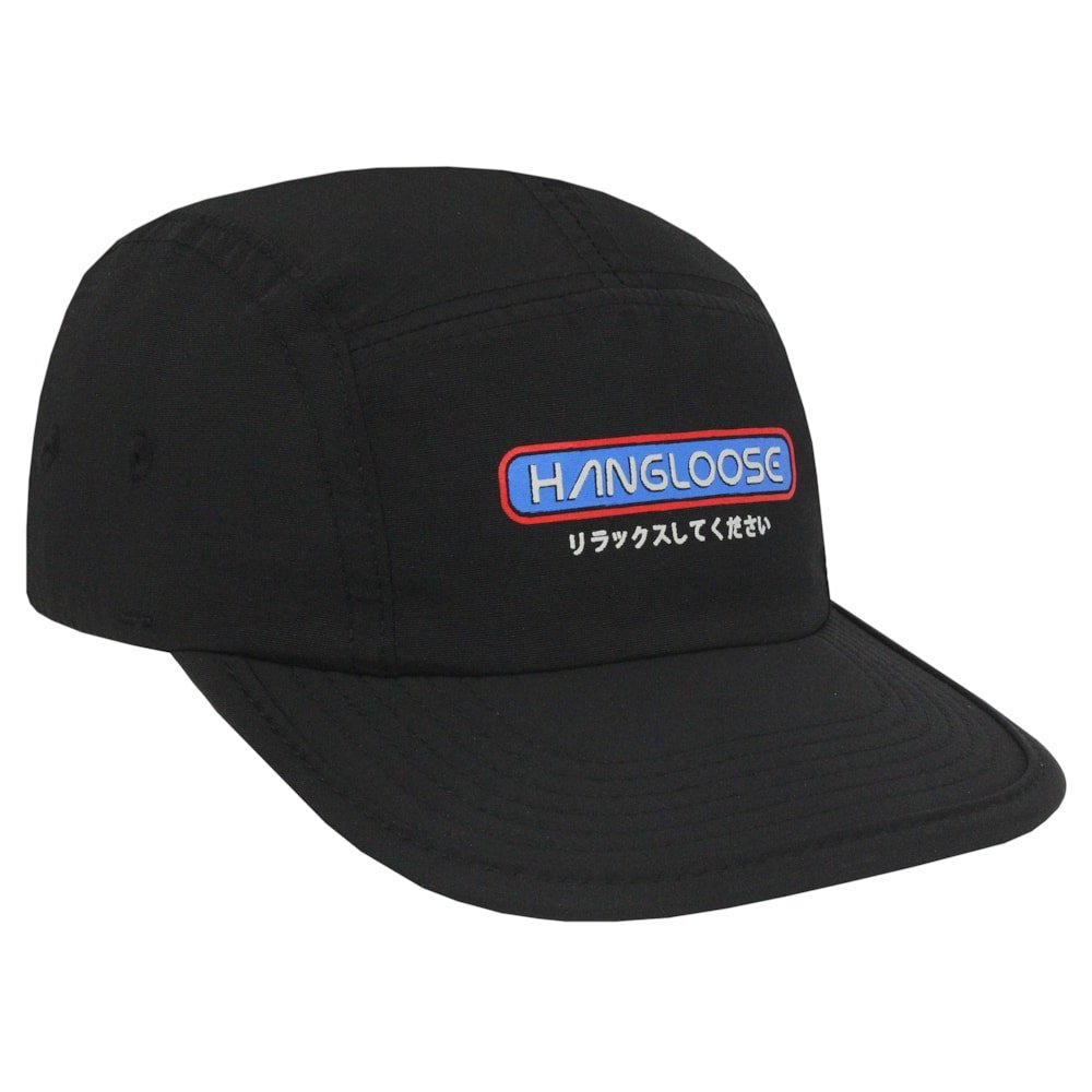 Boné Hang Loose Five Panel Kanji Black Preto 3