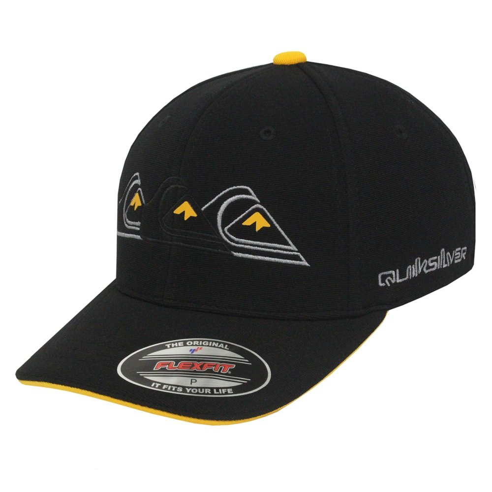Boné Quiksilver Emb Three Logo Preto Preto 2