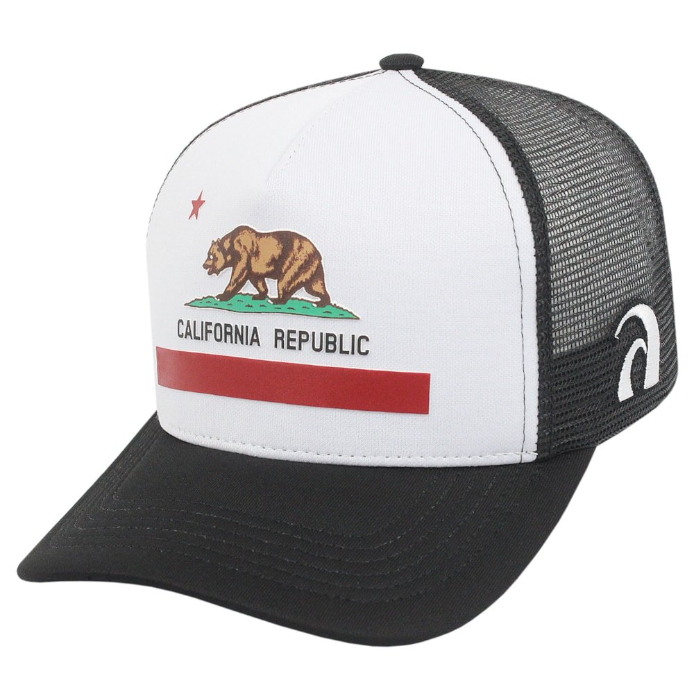 Boné Trucker Surf Alive California Republic Preto e Branco