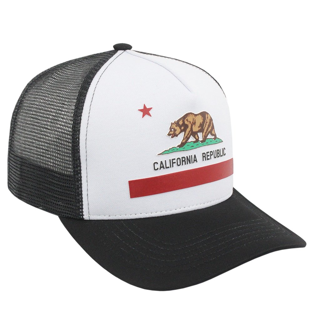 Boné Trucker Surf Alive California Republic Preto e Branco Preto 3