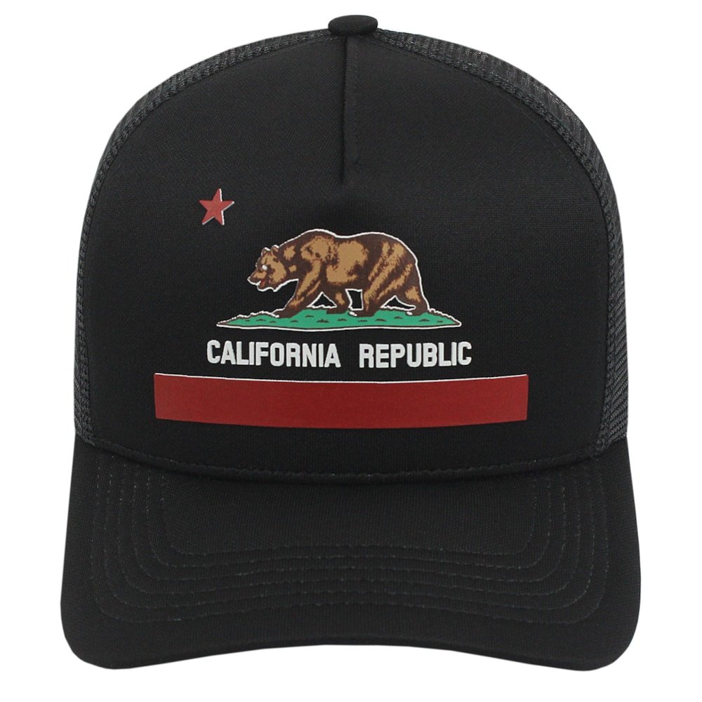 Boné Trucker Surf Alive California Republic Preto Preto 2