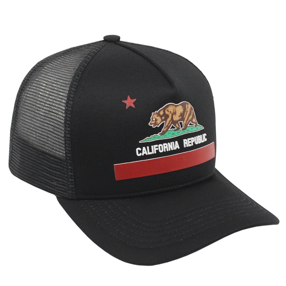 Boné Trucker Surf Alive California Republic Preto Preto 3
