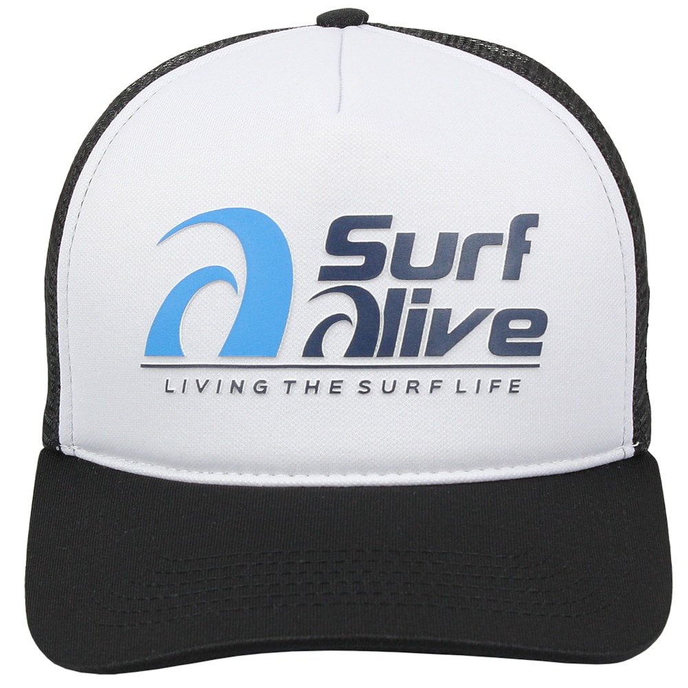 Boné Trucker Surf Alive Preto Preto 2