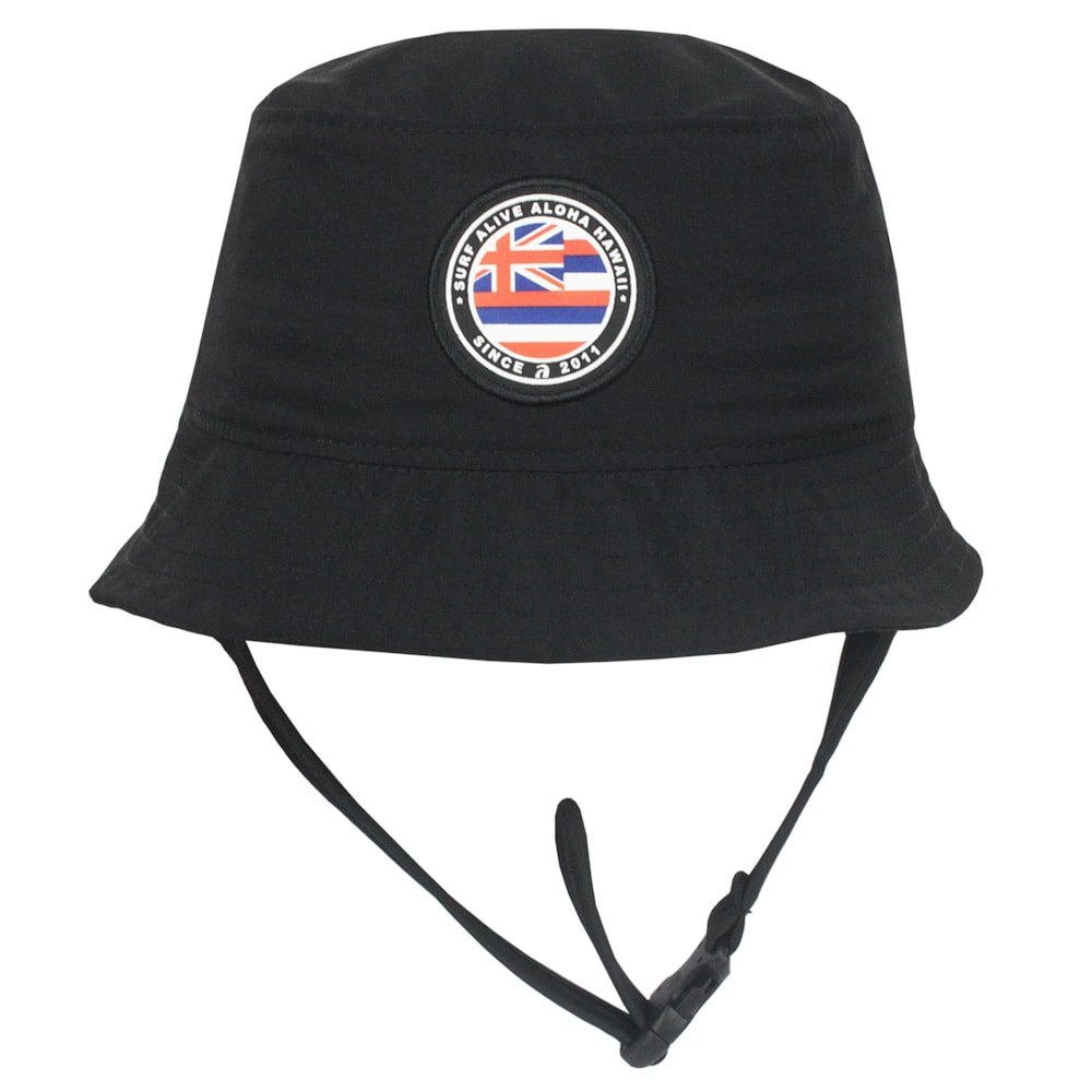 Chapéu para Surf Aloha Hawaii Bucket Preto Preto 2
