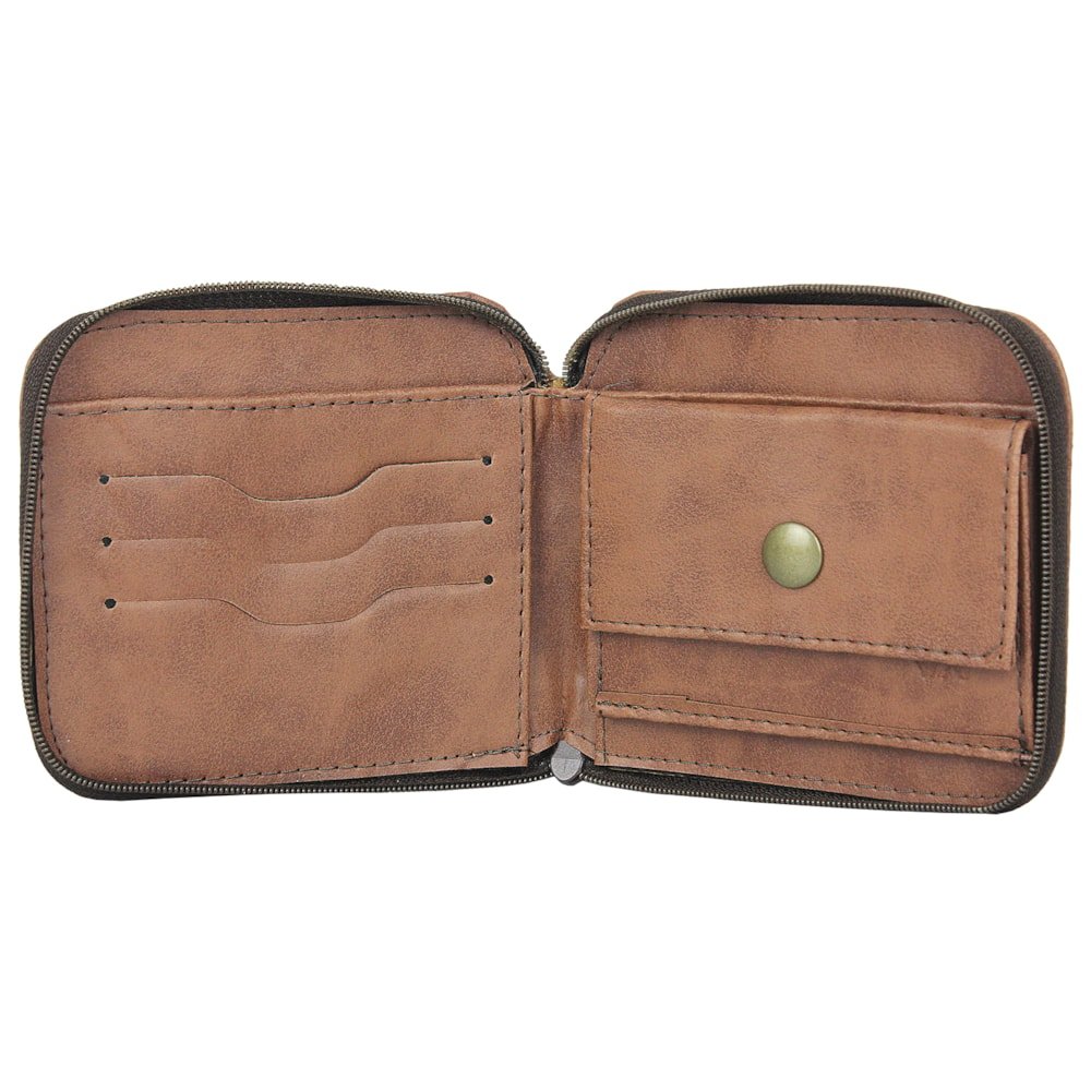 Carteira RVCA Zip Around Light Borwn Marrom 2