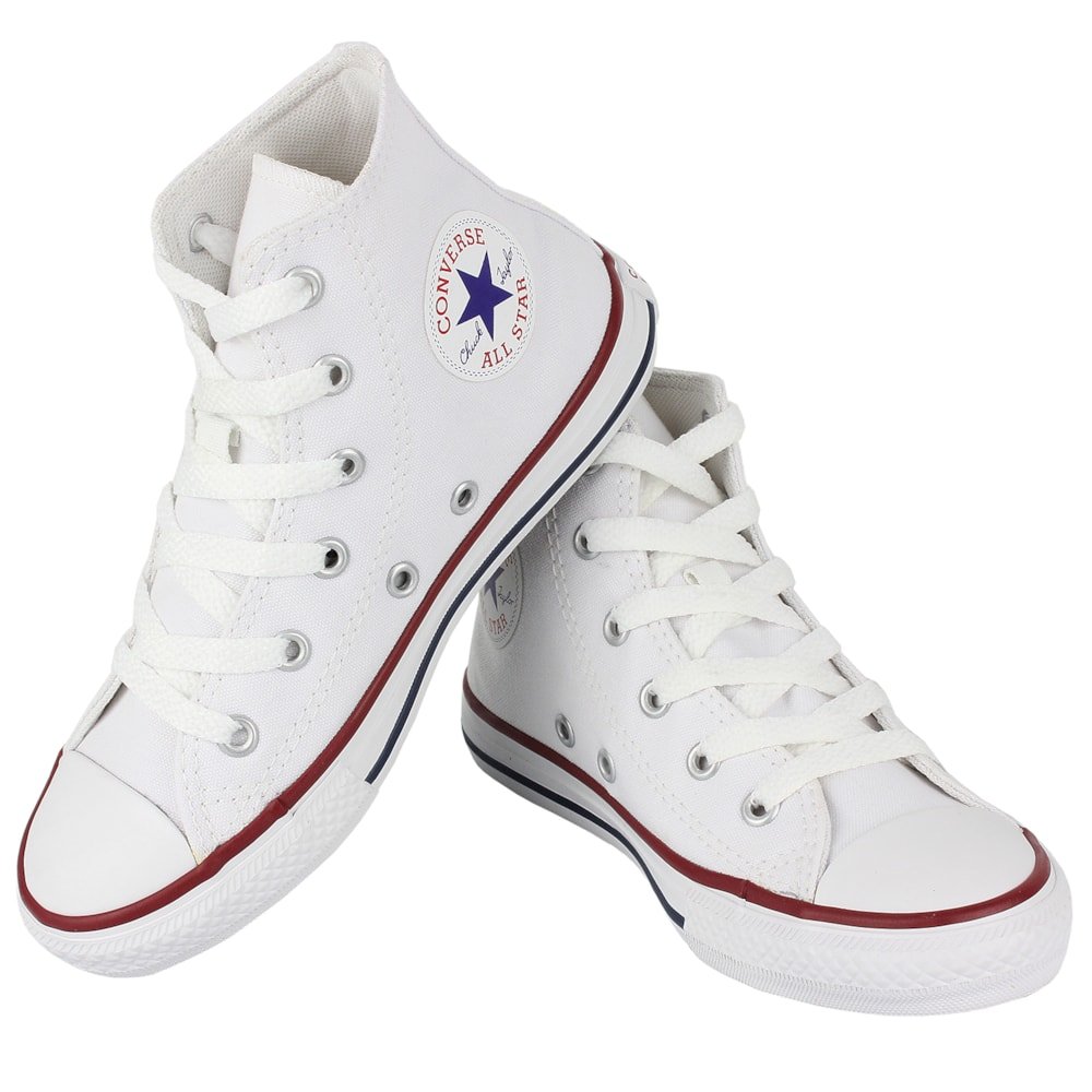 Tênis Converse Chuck Taylor All Star Infantil Hi Branco Branco Marinho Branco 2