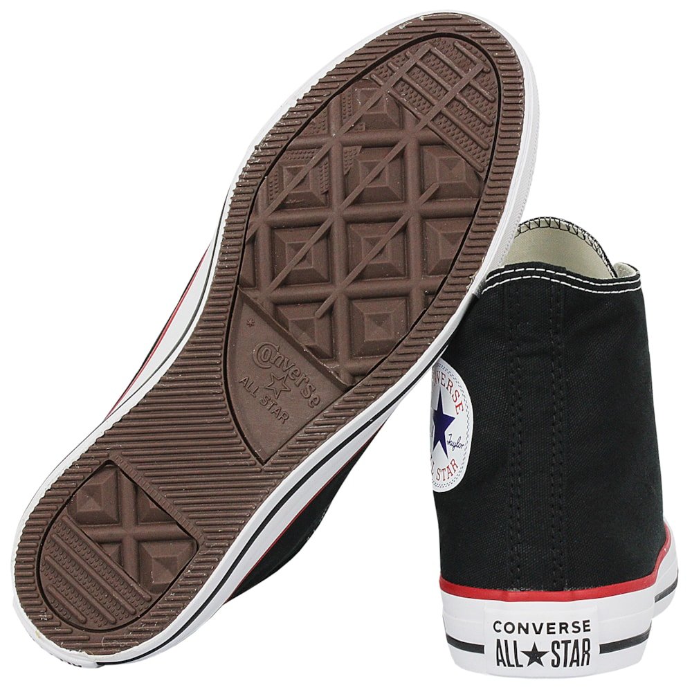 Tênis Converse Chuck Taylor All Star Hi Preto Vermelho Preto Preto 4