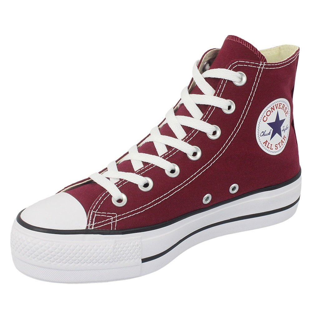 Tênis Converse Chuck Taylor All Star Plataform Hi Bordo Preto Branco Vermelho 3