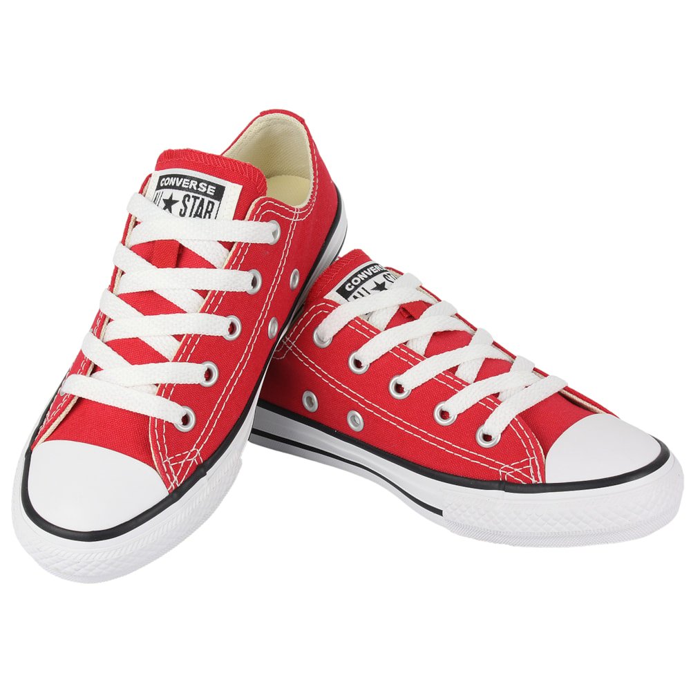 Tênis Converse Chuck Taylor All Star Infantil Vermelho Cru Preto Vermelho 2