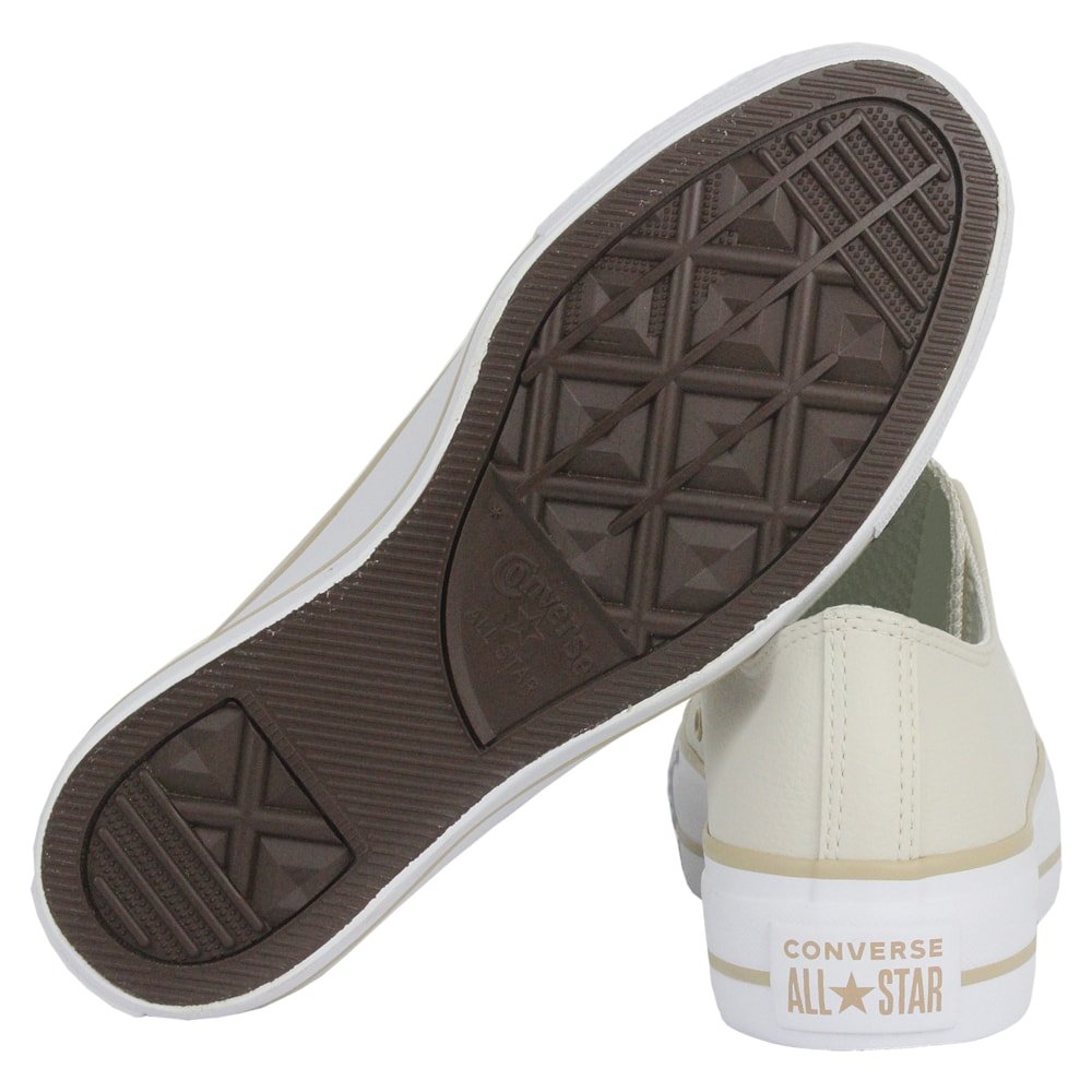 Tênis Converse Chuck Taylor All Star Plataform Nude Bege Claro Caqui Fosco Bege 11