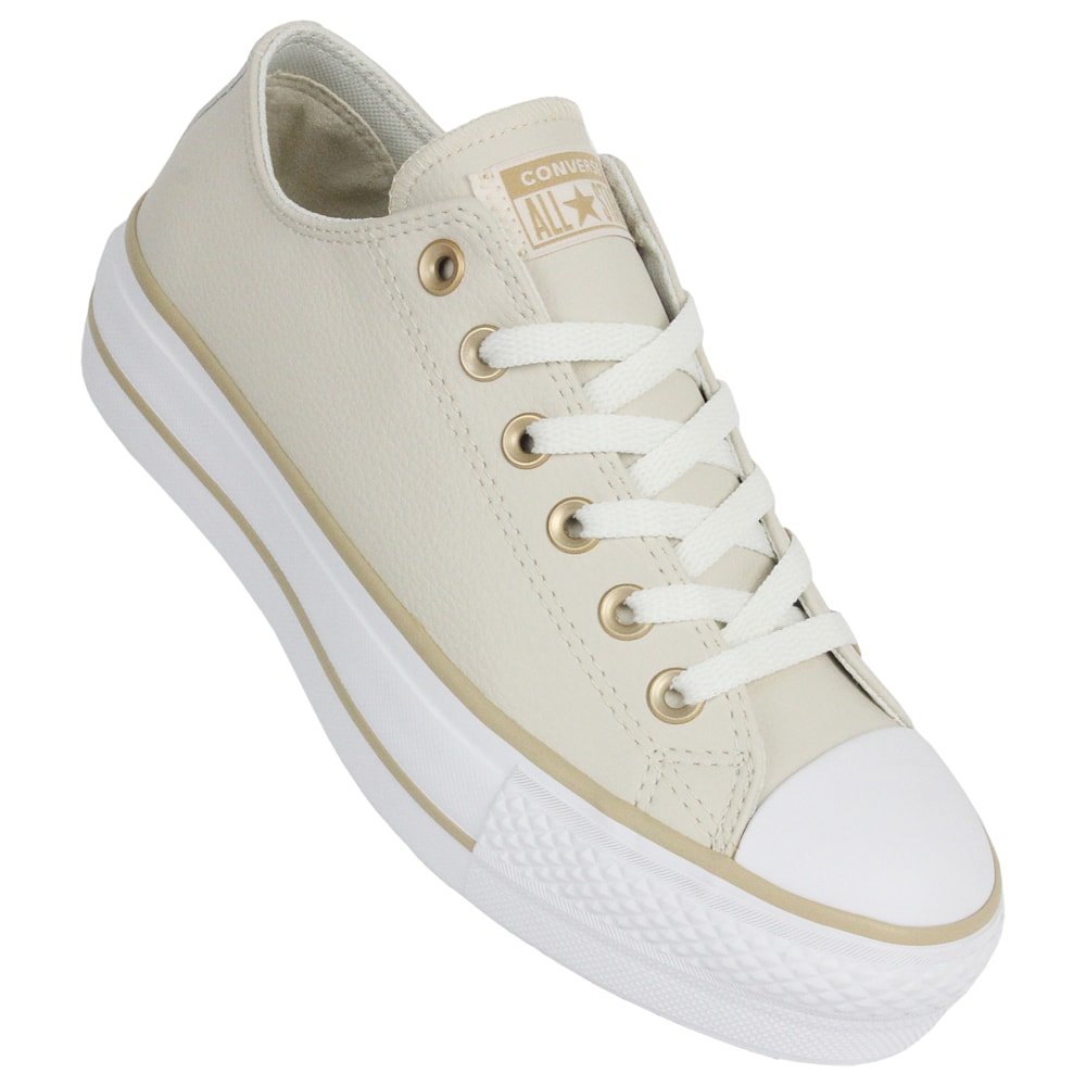 Tênis Converse Chuck Taylor All Star Plataform Nude Bege Claro Caqui Fosco Bege 3