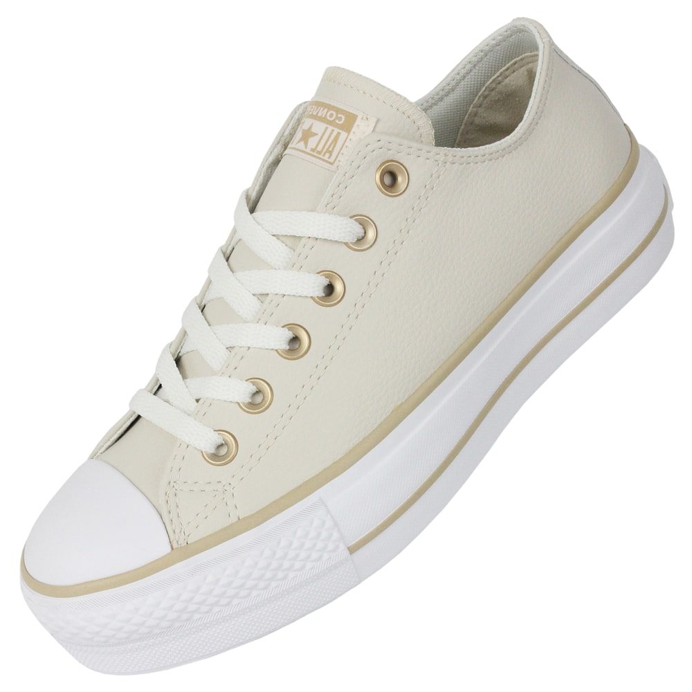 Tênis Converse Chuck Taylor All Star Plataform Nude Bege Claro Caqui Fosco Bege 10