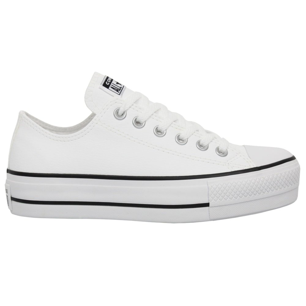 Tênis Converse Chuck Taylor All Star Plataform Branco Preto Branco