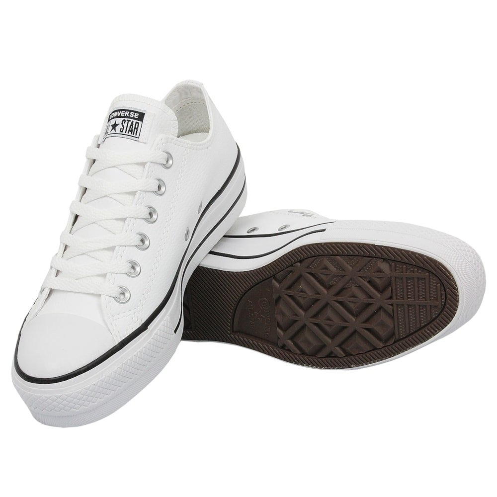 Tênis Converse Chuck Taylor All Star Plataform Branco Preto Branco Branco 3