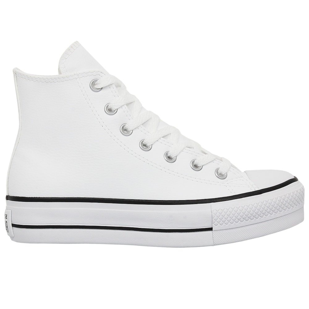 Tênis Converse Chuck Taylor All Star Plataform Hi Branco Preto Branco