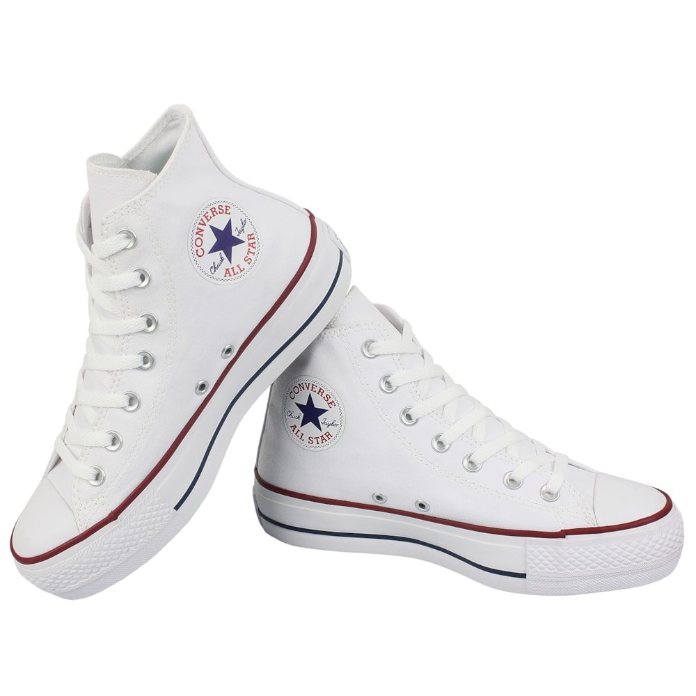 Tênis Converse Chuck Taylor All Star Plataform Hi Branco Marinho Branco 2