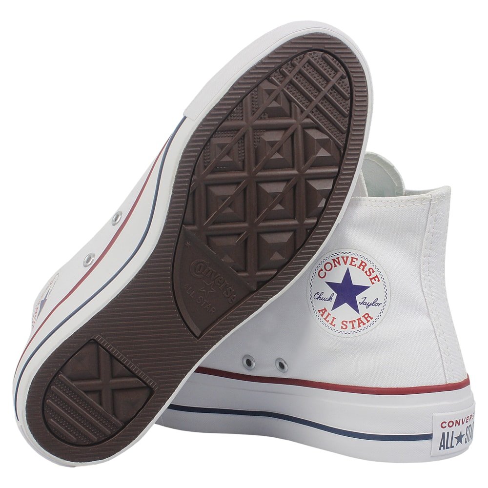 Tênis Converse Chuck Taylor All Star Plataform Hi Branco Marinho Branco 4
