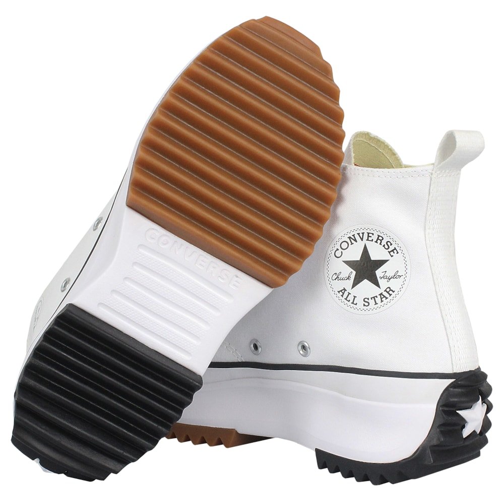 Tênis Converse Chuck Taylor All Star Plataform Hi Run Star Hike Branco Preto Marrom Mel Branco 4