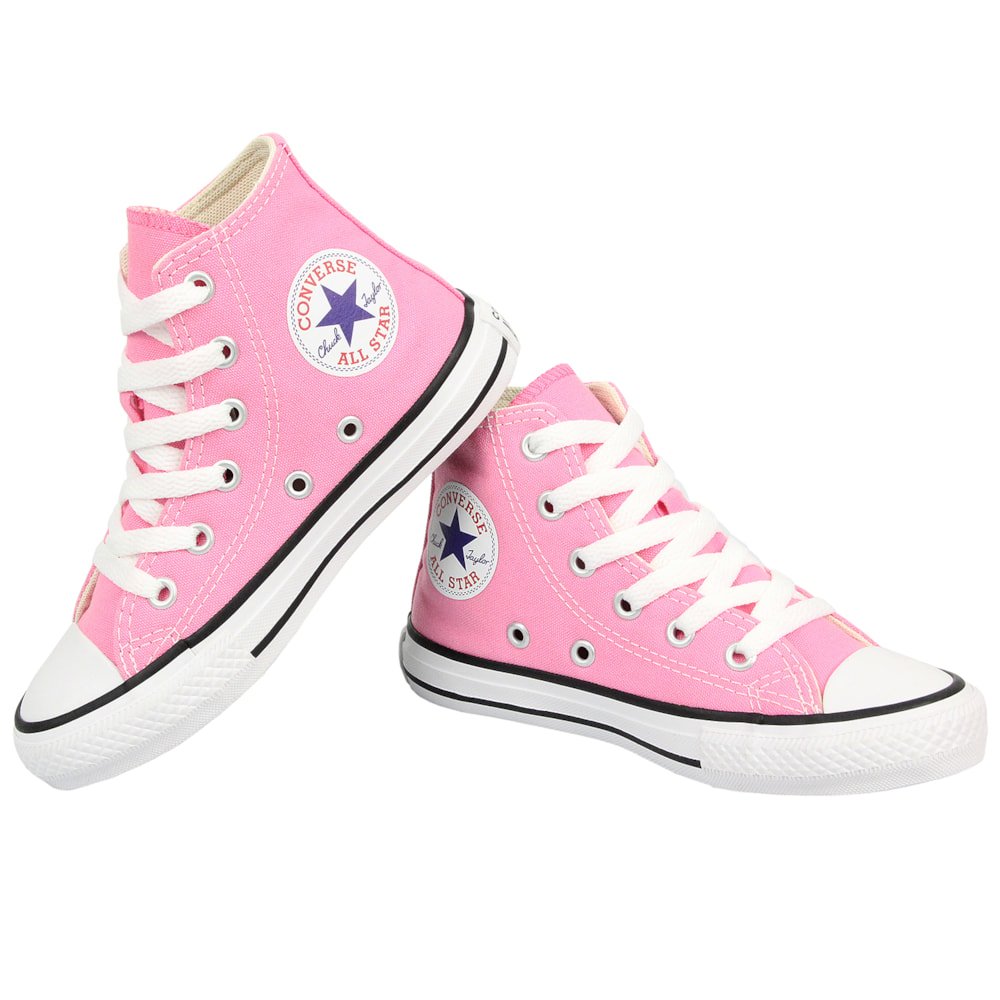 Tênis Converse Chuck Taylor All Star Infantil Hi Rosa Cru Preto Rosa 2
